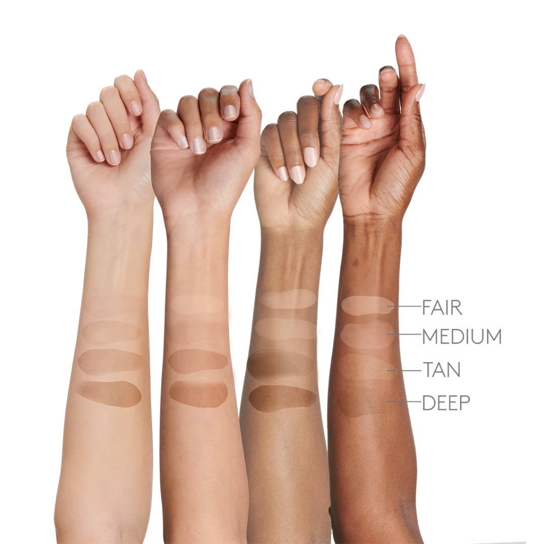 All Flex colors applied to arms of different skin tones